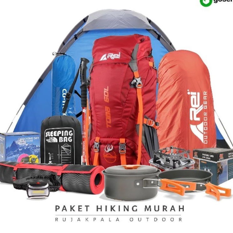 Borong Buruan  Promo paket camping carrier arei toba 6L paket solo hiking paket mendaki komplit full