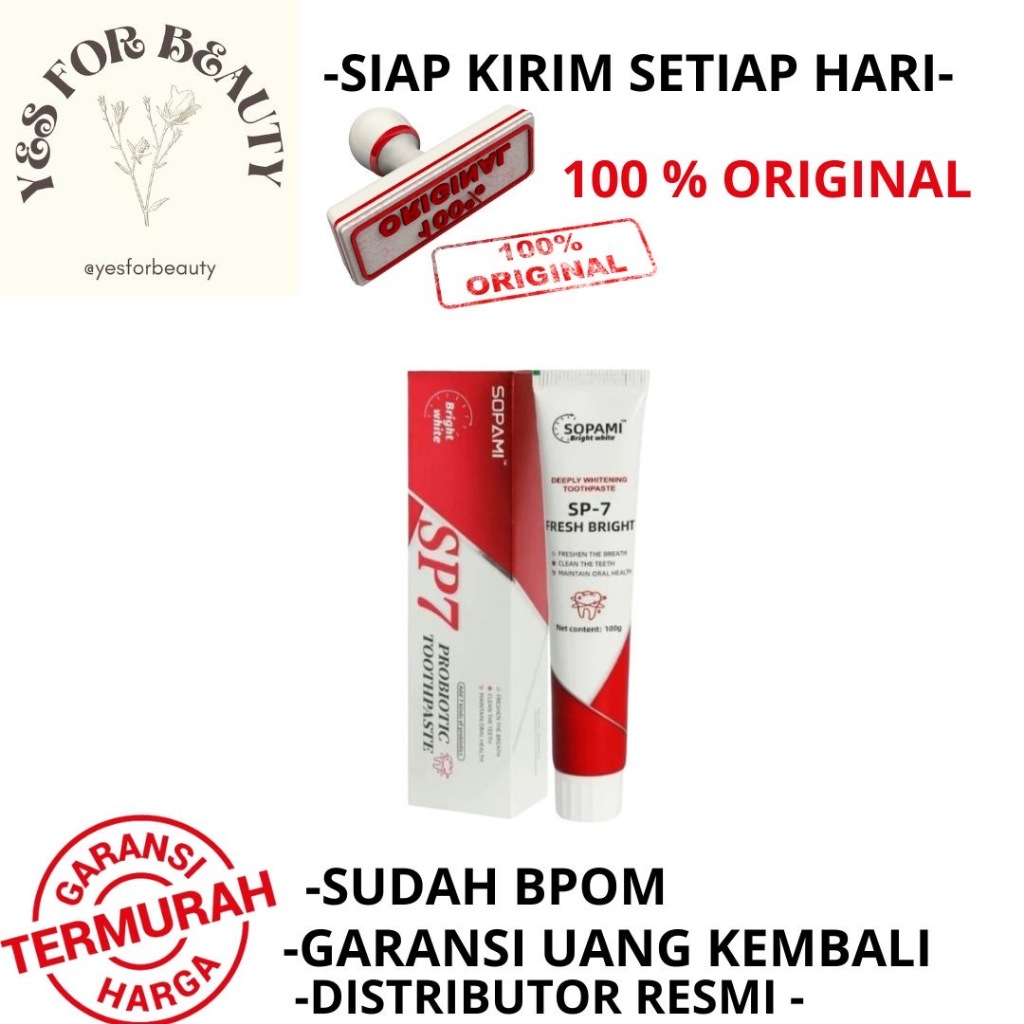 SOPAMI PASTA GIGI SP7 PASTA GIGI SOPAMI SP7 MEMUTIHKAN GIGI NAFAS SEGAR PASTA GIGI PENGHILANG BAU MU