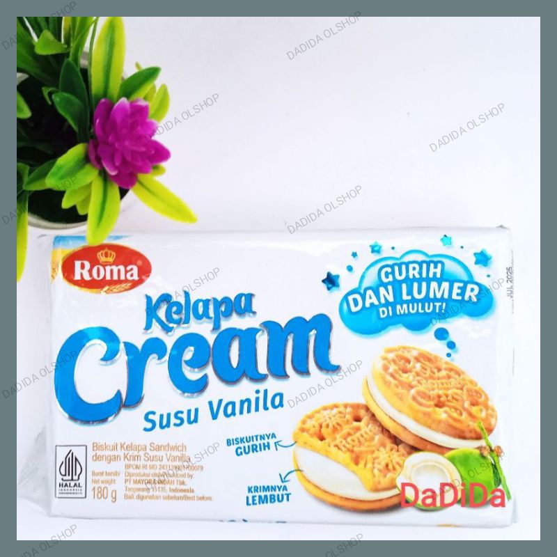 

Roma Biskuit kelapa krim susu vanila 180 g