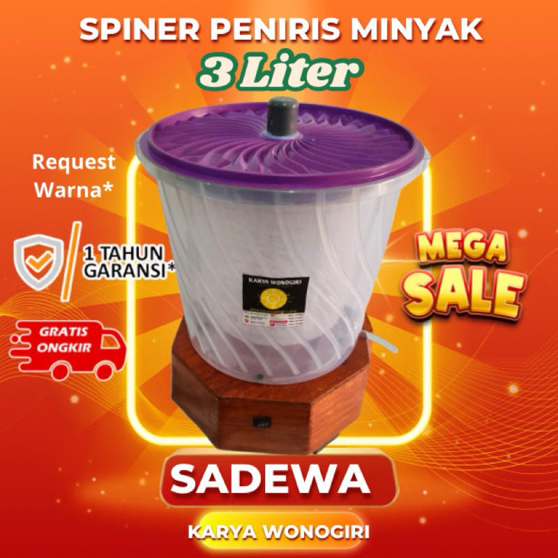 SADEWA spiner peniris minyak mesin pengering minyak gorengan alat dapur