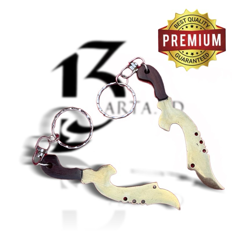 Gantungan Kunci Motif Kujang Kuningan Anti Karat