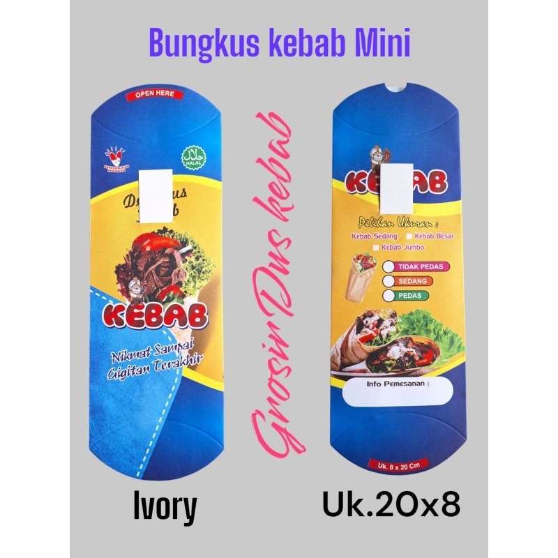 

[Grosir Dus Kebab]Bungkus Kebab Mini 3 Dimensi Uk 20x8Cm isi 100