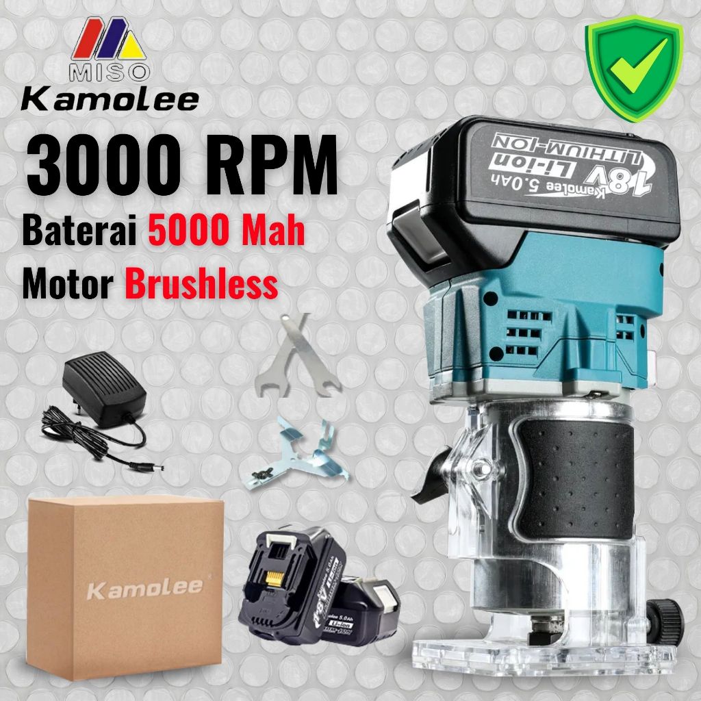 Wood Trimmer Mesin Router Profil Kayu  Baterai Kamolee | Router Wood Trimmer Cordles | Mesin Profil 