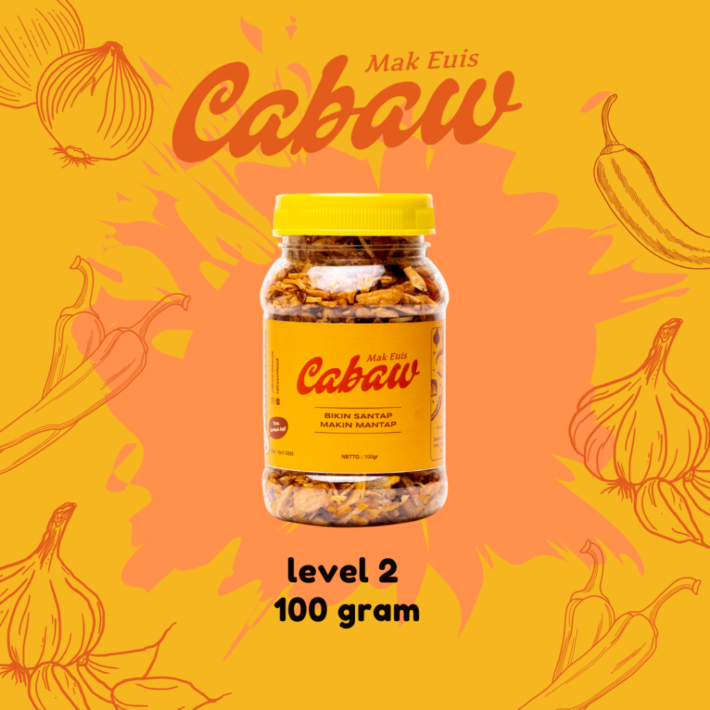 

Bawang Goreng Asli Premium CABAW MA EUIS Level 2 (100 GRAM) | Murni Tanpa Tepung, Original Gurih dan Renyah Pedas