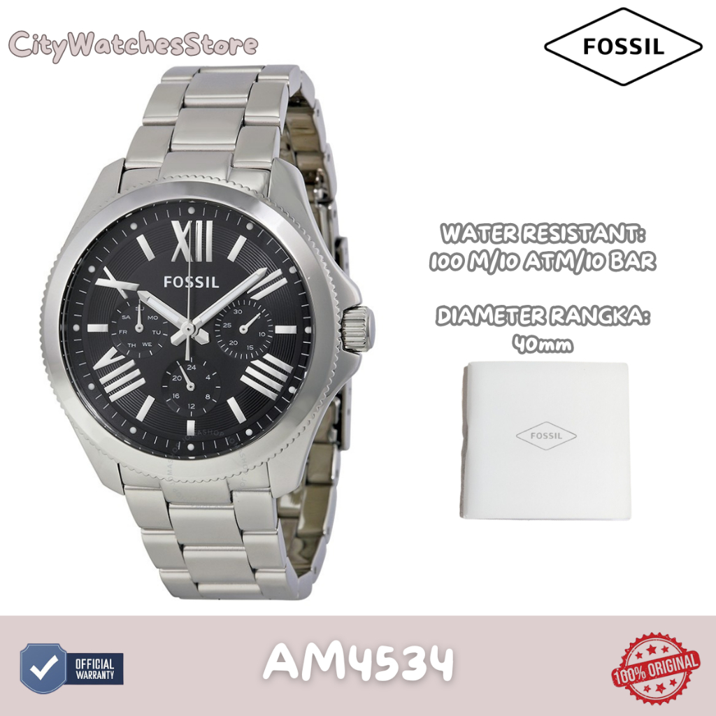Jam Tangan Wanita Fossil Original Bergaransi 1 Tahun Resmi  - AM4534 / Jam Ori / Jam Tangan Baru/ Ja