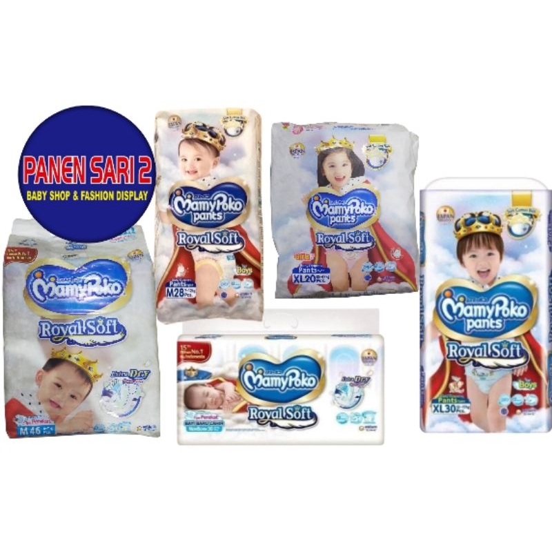 PAMPERS MAMYPOKO PANTS ROYAL SOFT NB30  / M28 / M46/ XL20/ XL30/PAMPERS / POPOK / CELANA BAYI / POPO