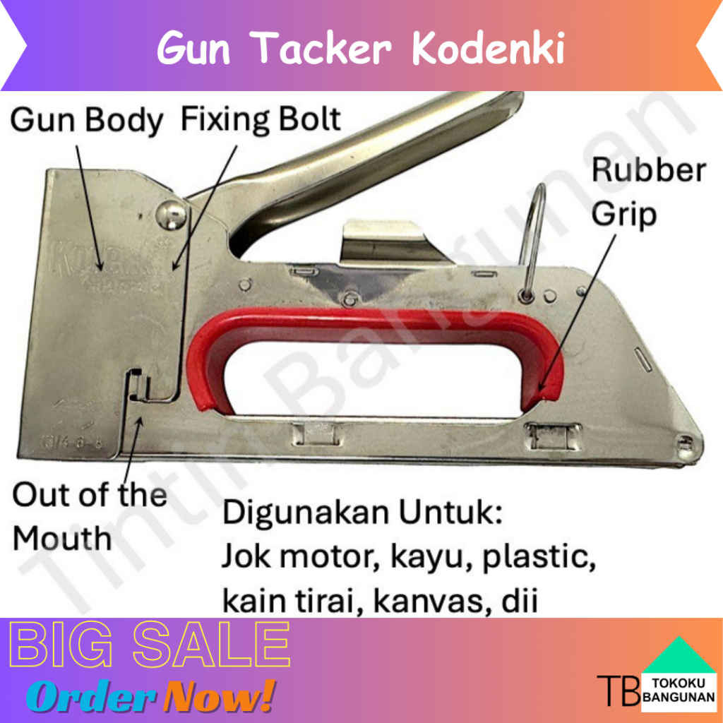 

Stapler Gun R23 Kodenki GTM923 Tacker Staples Tembak Furnitur Kayu Hekter Pengokot Jegrekan Jok Sofa