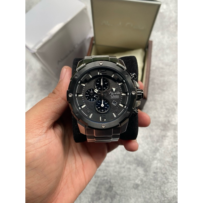 Preloved Jam Tangan Pria Alexandre Christie 6410MC Second