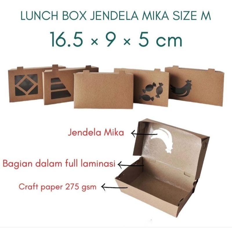 

(MIN ORDER 100 PCS) PAPER LUNCH BOX KRAFT LAMINASI MEDIUM 16.5x9x5 / PAPER BOX WINDOW / KOTAK MAKAN KERTAS MIKA / LUNCH BOX LAMINASI