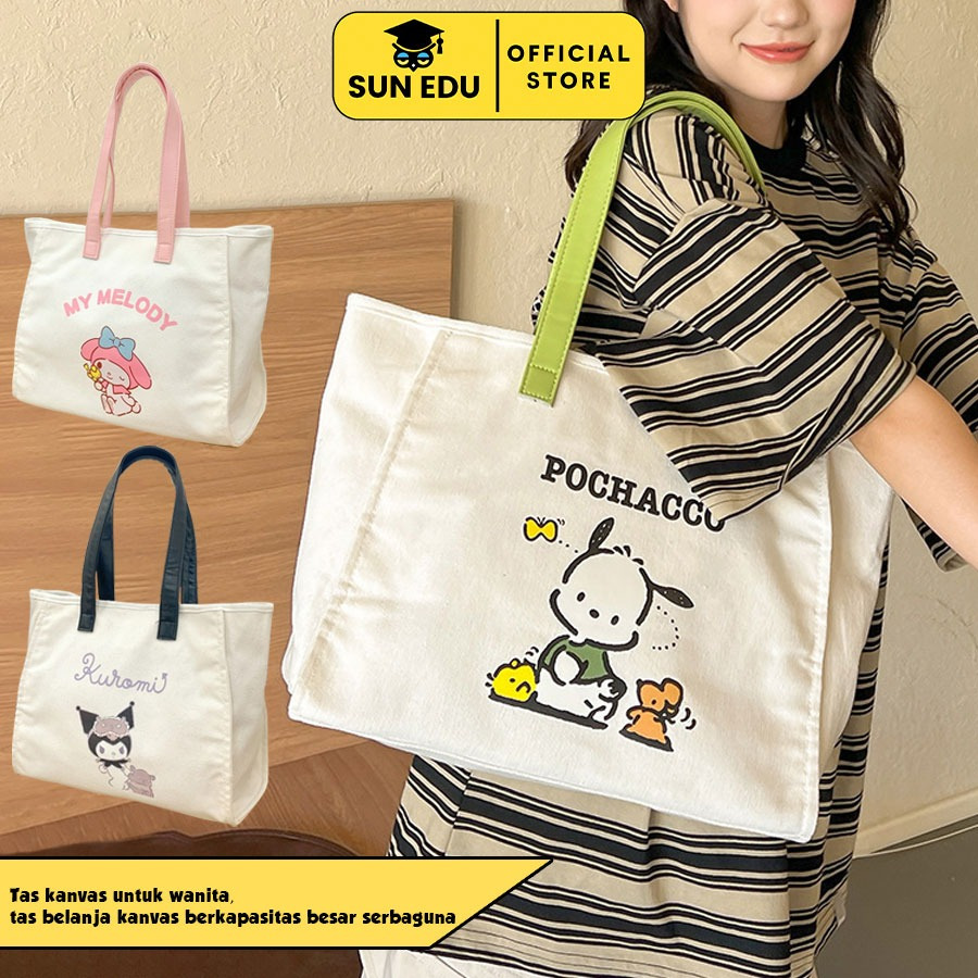 Tas Selempang Kanvas Siswa Baru/Tas Selempang Wanita Kapasitas Besar/Tas Selempang Slingbag