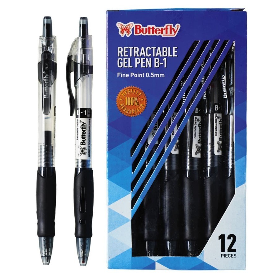 

Gel Pen Butterfly - B-1 Hitam (1 Lusin)