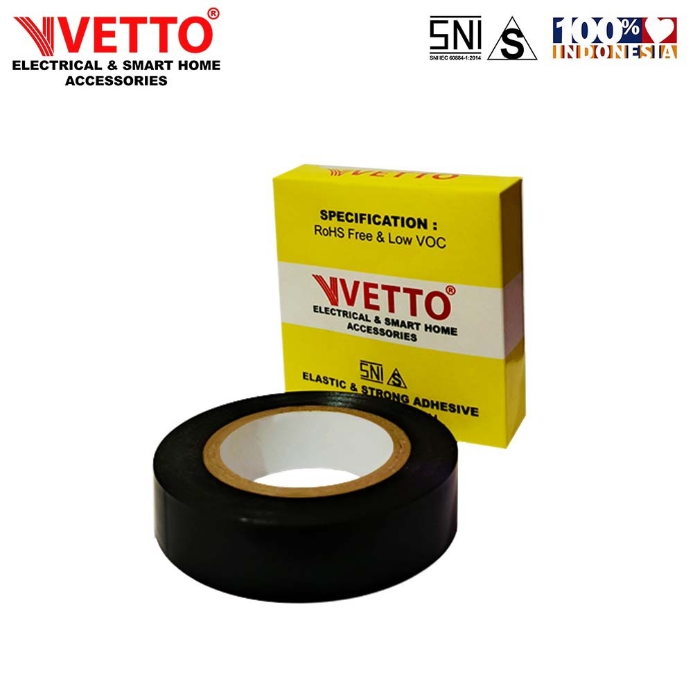 VETTO Isolasi Kabel Listrik - 20 Meter Hitam