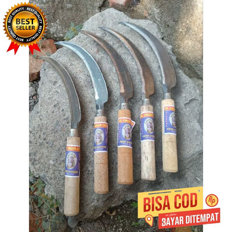 Arit Padi Gergaji Baja Berkualitas Tinggi dengan Mata Pisau Bergerigi / Pisau Pemotong Padi