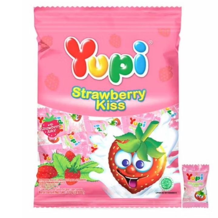 

Permen Yupi Strawberry Kiss 120gr