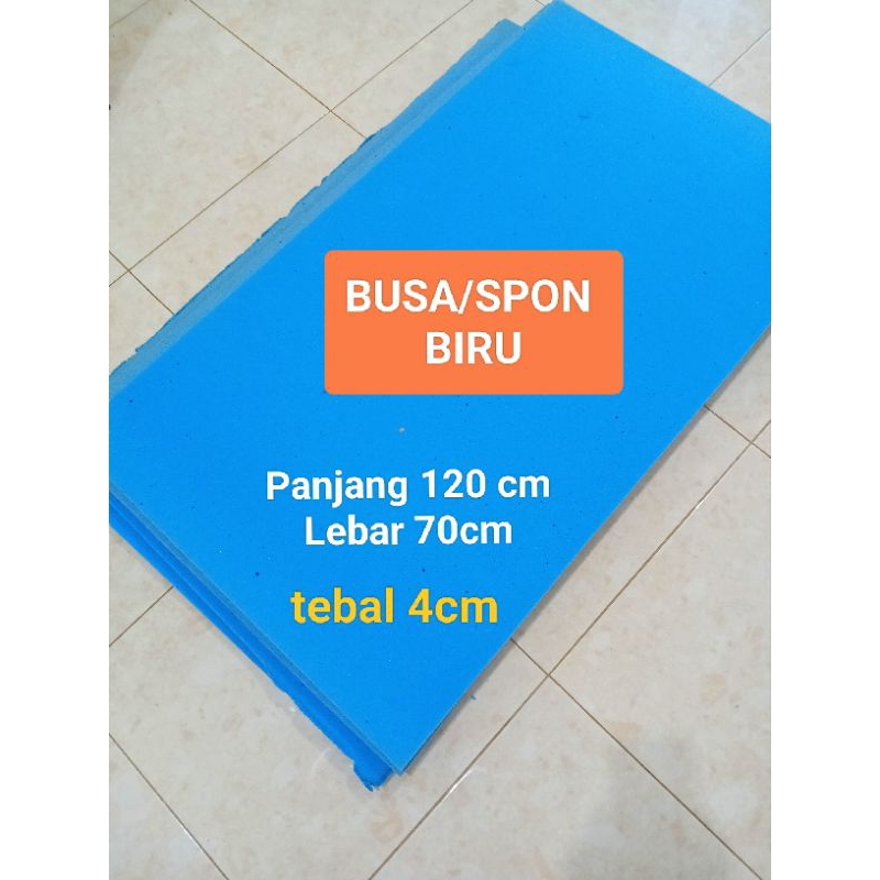 Busa spon lembaran Biru tebal 4cm  70cmx120 cm