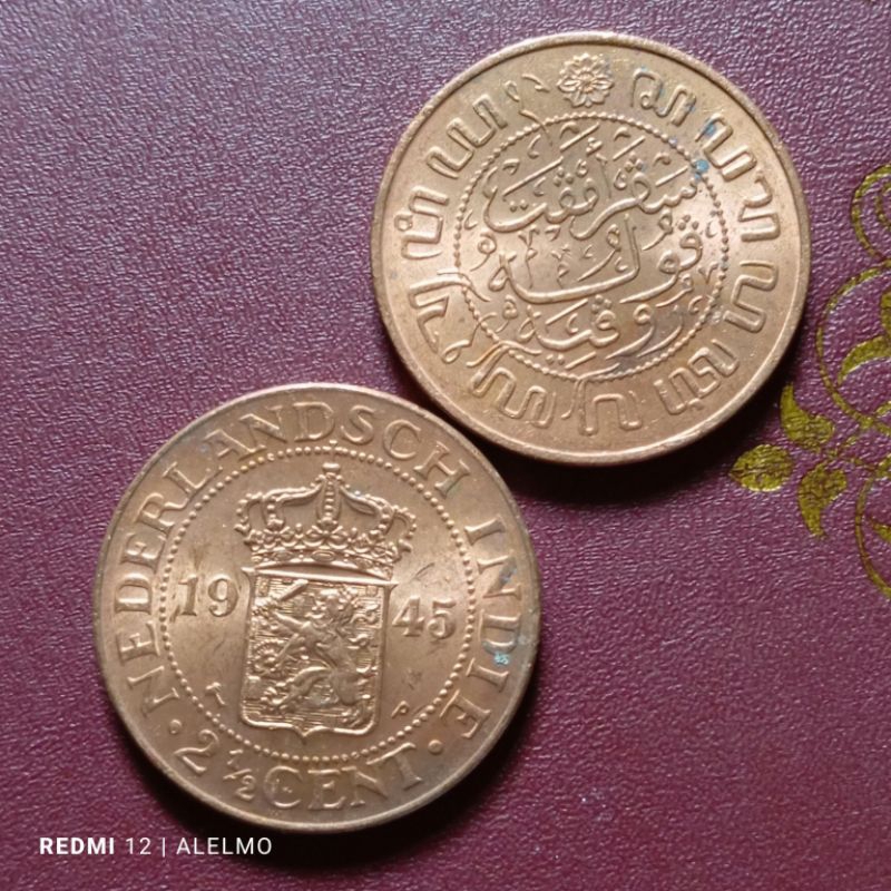 2½ cent benggol tahun 1945 gres