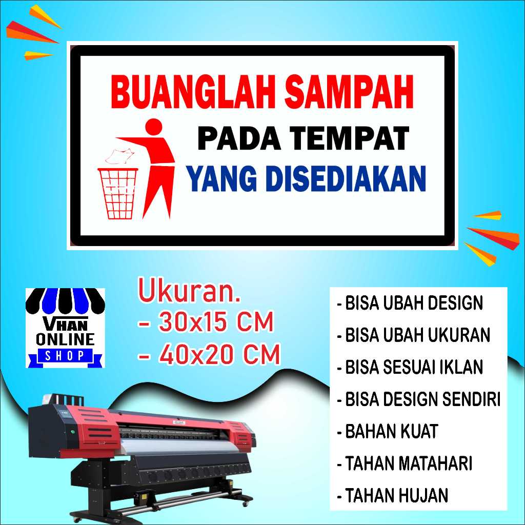 

Cetak Sticker Tempelan Buang Sampah Bahan Bagus Putih