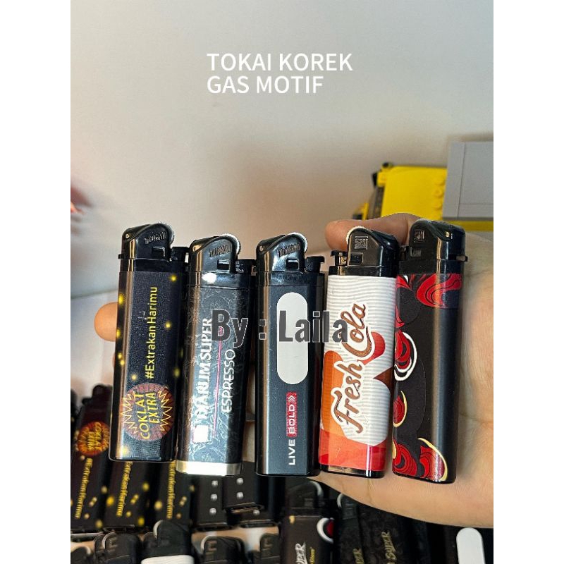 TOKAI KOREK GAS MOTIF KOREK API RODA MOTIF  ASLI ORIGINAL TOKAI MANCIS