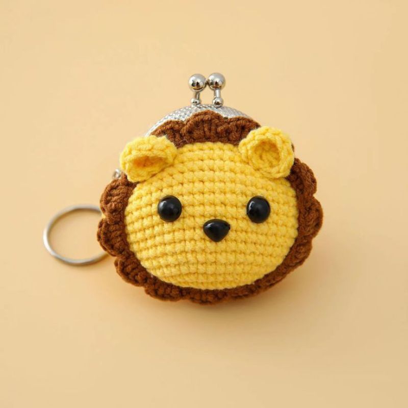 Dompet Koin Rajut Behel Lion