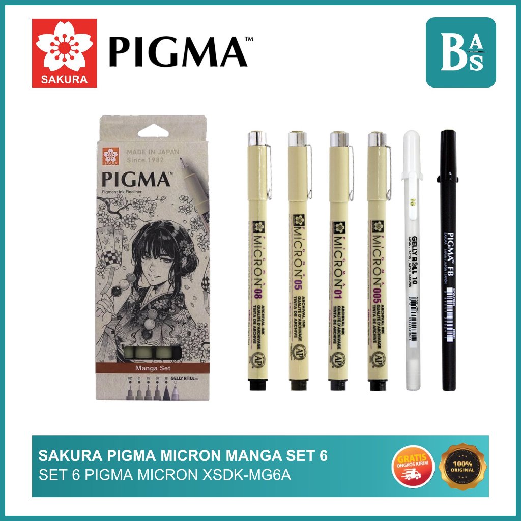 

SAKURA Pigma Micron Manga Set 6 | Drawing Pen | Ballpoint | Pulpen Menggambar | Pulpen Hitam | Manga | Peralatan Menggambar dan Melukis Terlengkap dari Bali Art Supplies