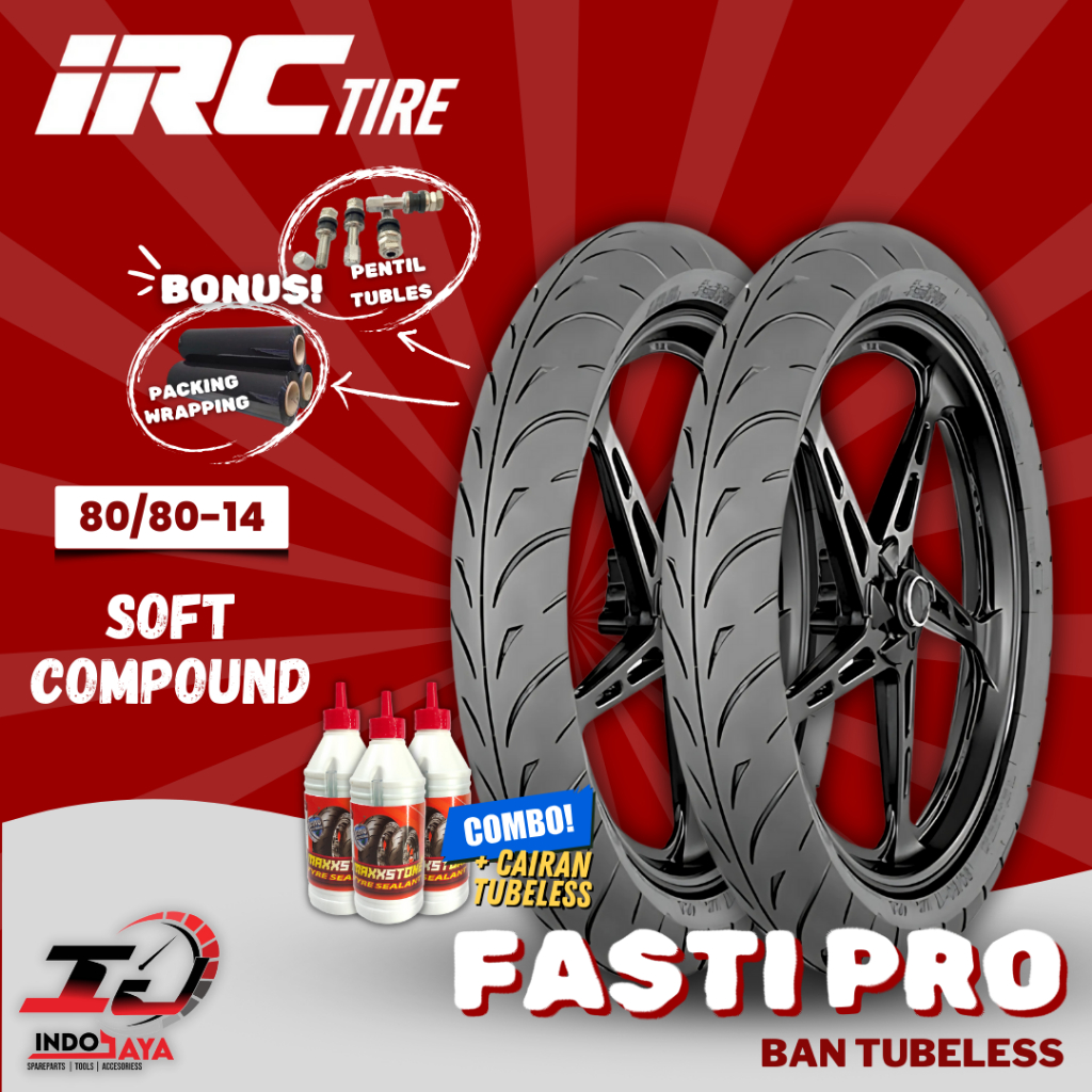 [READY COD] BAN LUAR IRC TUBELESS SOFT COMPOUND FASTI PRO (80/80-14) BAN BALAP MATIC FFA / BAN RACIN