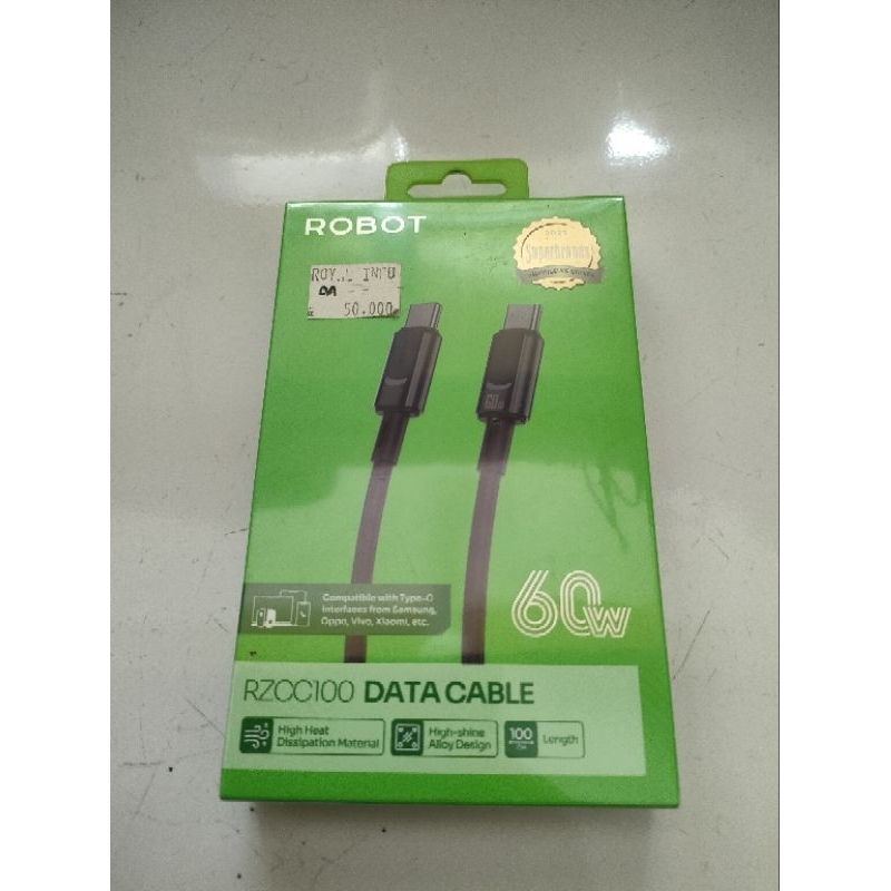 Kabel Data / Data Cable Robot Type C to Type C 60W 100cm