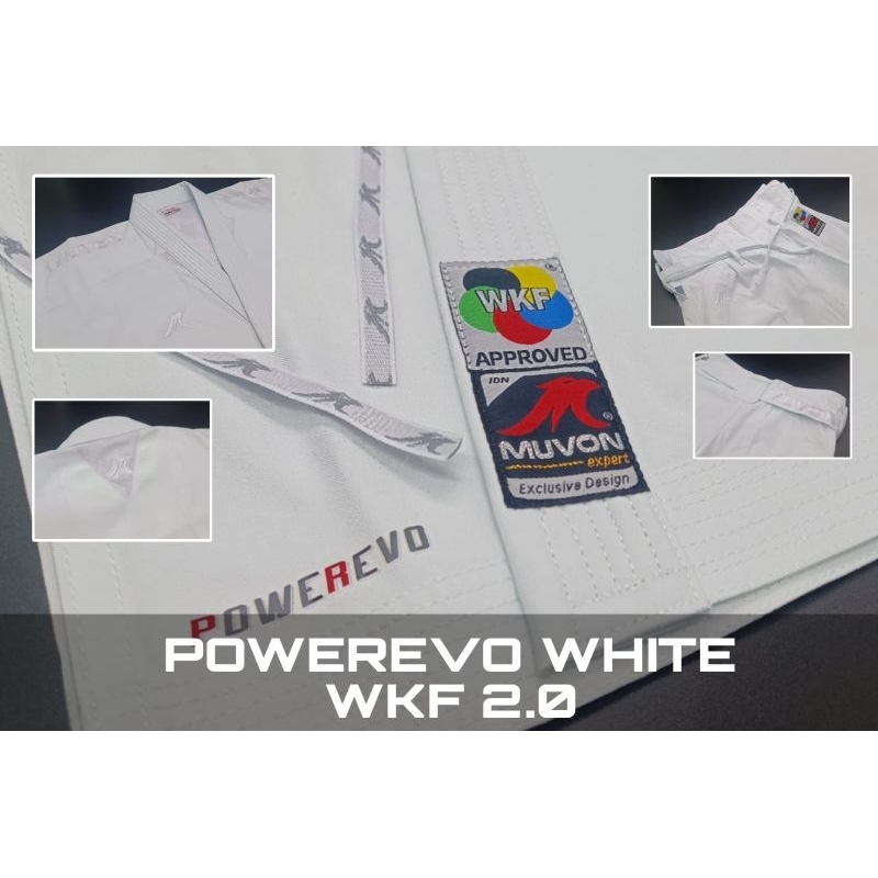 NEW BAJU KARATE KATA MUVON POWEREVO WKF APPROVE 2.0 BORDER PUTIH