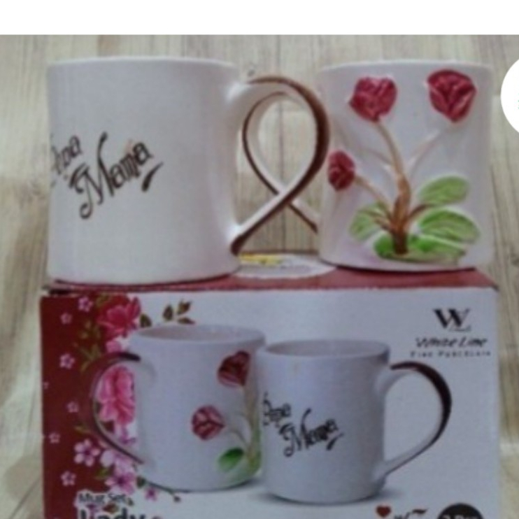 Mug Set Lady Papa Mama MS-032 | Gelas Mug 2pcs Papa Mama