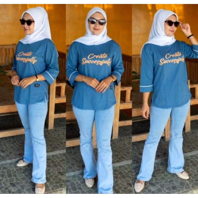 OVAL MOTIP CREATE DAN LIST TERBARU // KAOS WANITA  ATASAN JUMBO // BAJU LENGAN PANJANG // KAOS LENGA