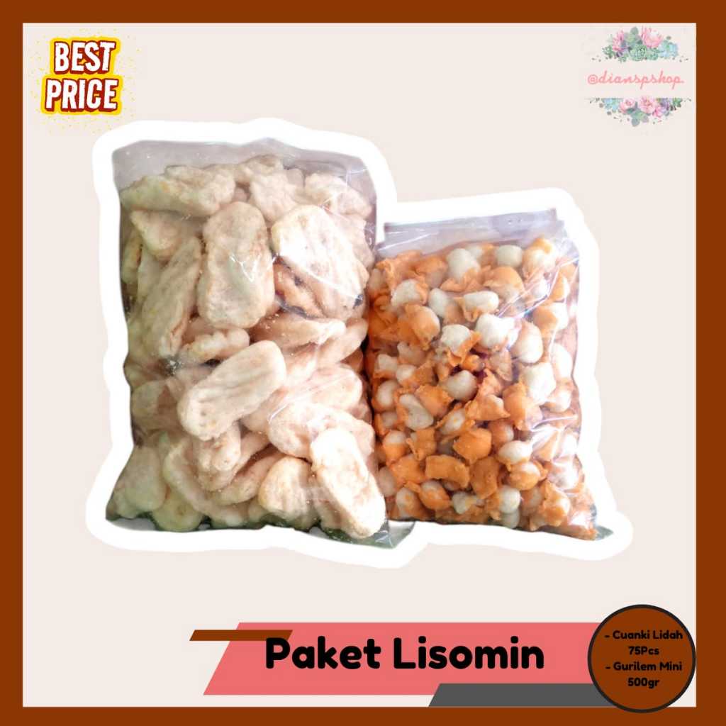 

Paket Lisomin MadamDi Cuanki Lidah Siomay Gurilem Mini