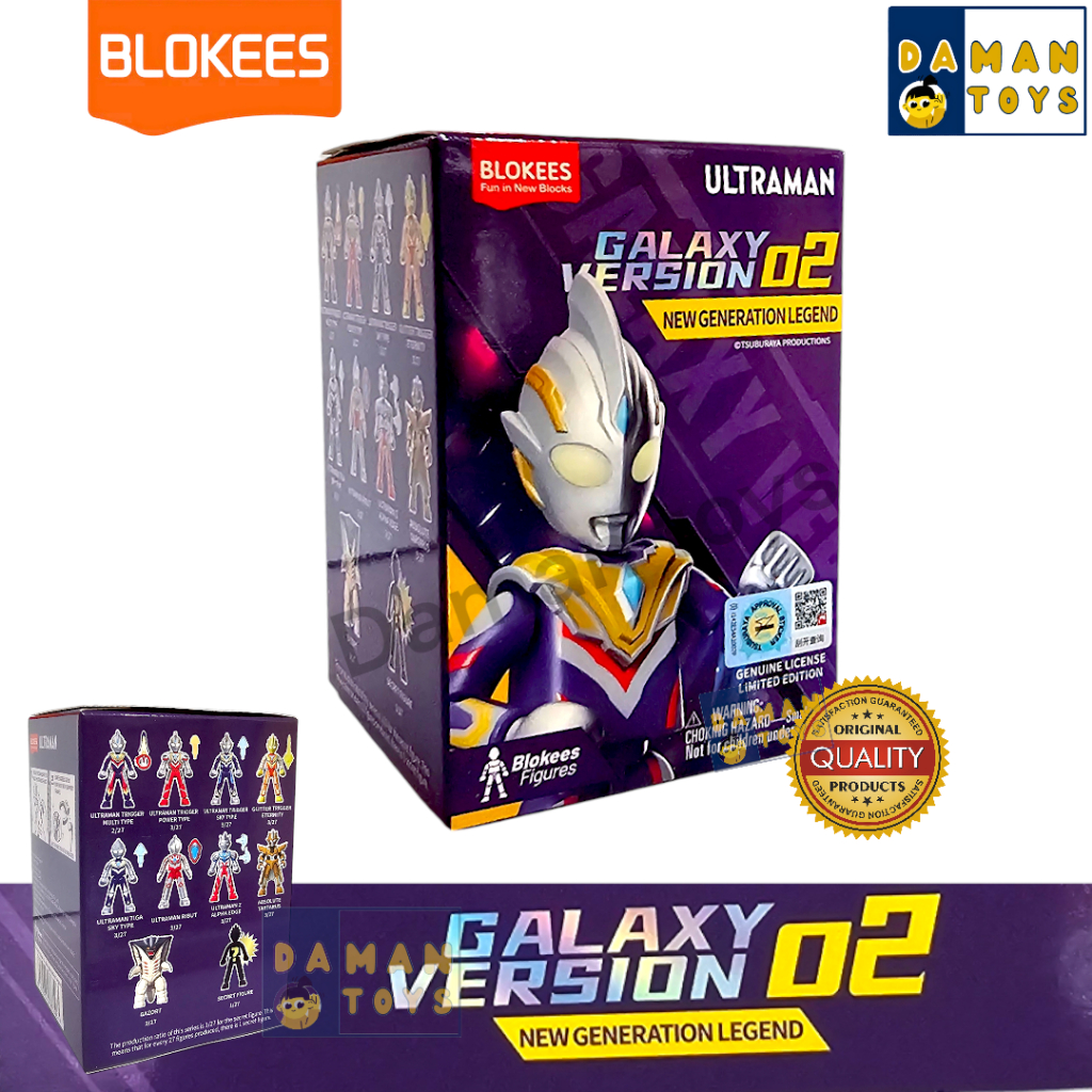 QH Blind Box Blokees Ultraman Trigger Multi Tiga Sky Triger Gliter Power Ribut Z Alfa Gazort Monster