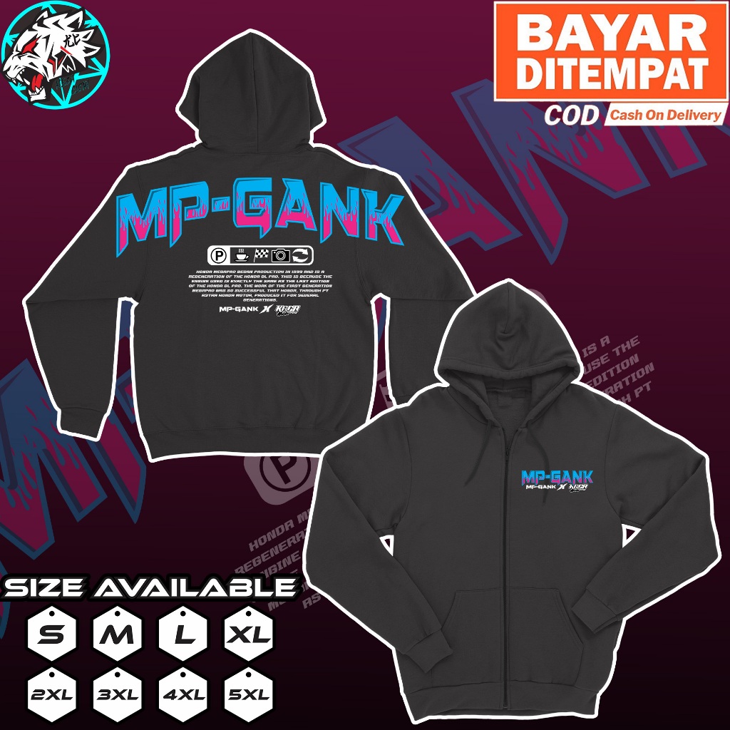 Jaket Zipper MP GANK V1 Megapro Herex Hoodie Racing Herex Megapro MP CB GL GANK
