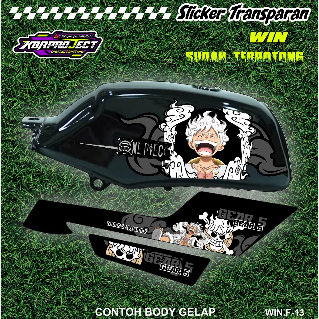 WIN 100 STIKER PREMIUM KEREN LIS VARIASI WIN 100 HONDA F.13 HOLOGRAM TRANSPARAN TERPOTONG