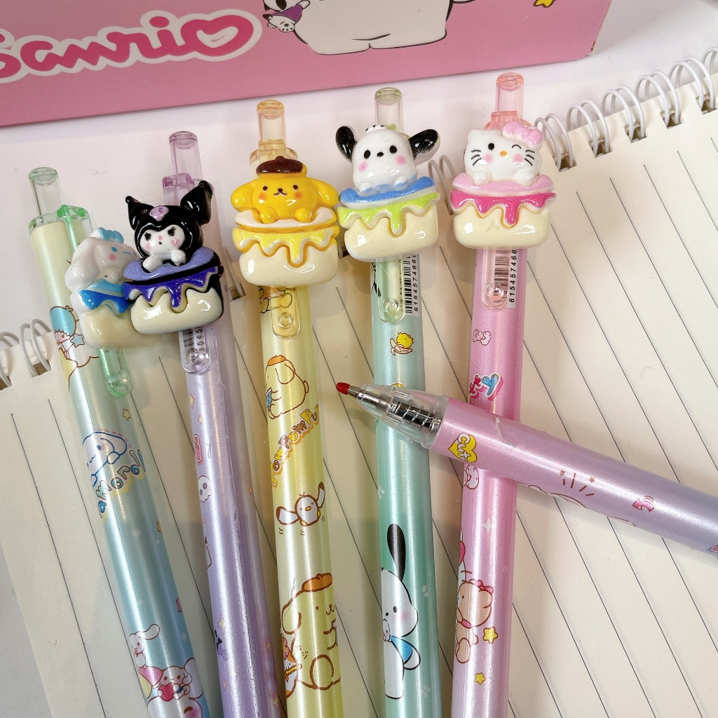 

[Harga 1 pcs] Pen Gel Mekanik Ballpen Tinta Hitam Bolpen 0,5 mm Pulpen model Sanrio motif Ice Cream