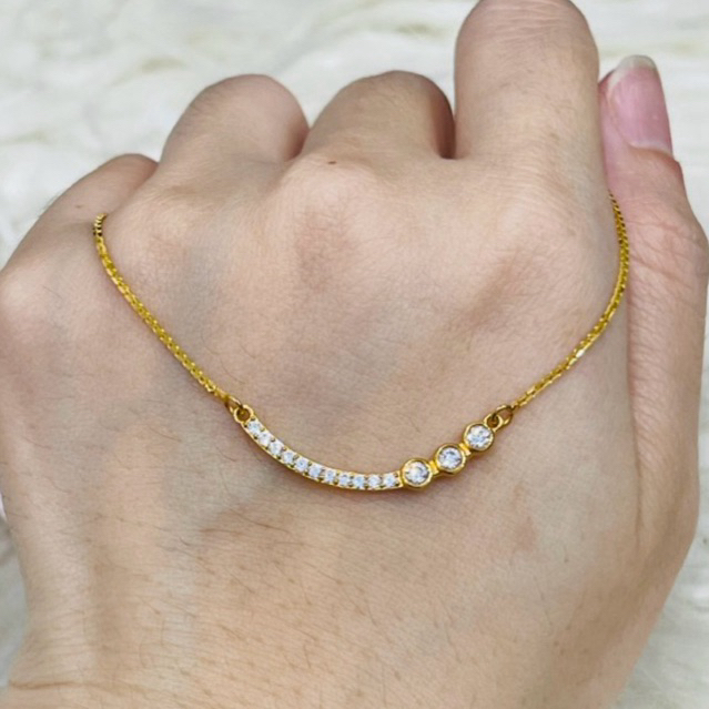 kalung alta smile AD variasi simple elegant emas asli kadar 875