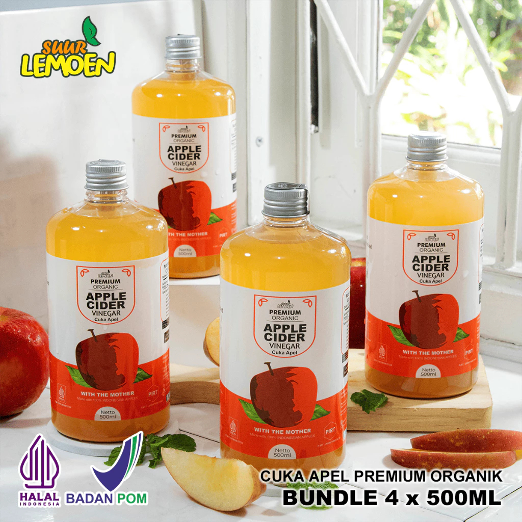 

Suur Lemoen Cuka Apel Original - Premium Organic Apple Cider Vinegar - Paket Hemat 2 Liter - HALAL