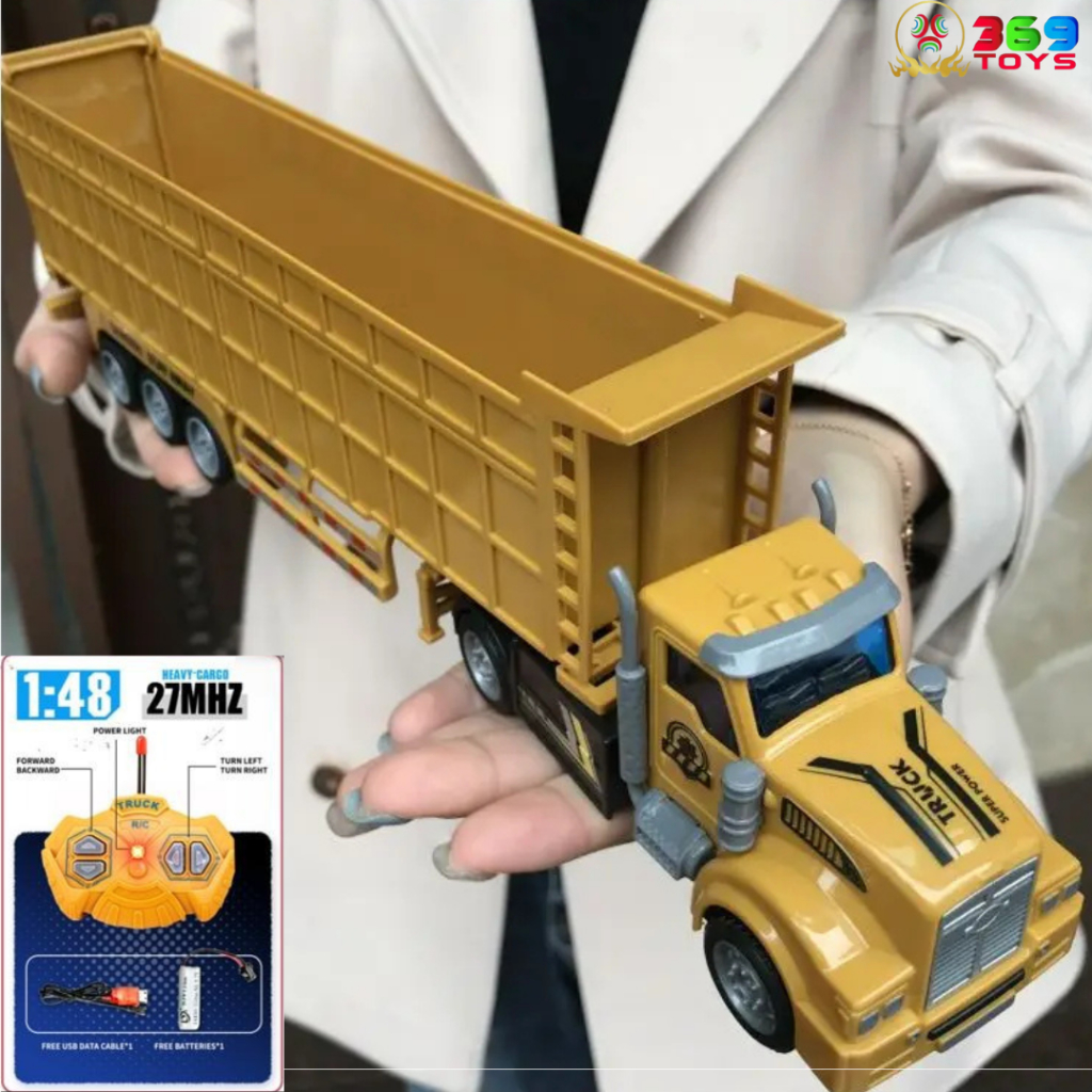 RC TRUCK MAINAN REMOTE CONTROL BAK TERBUKA KONTAINER TRANSPORT TRUCK EXCPORT IMPORT TRONTON