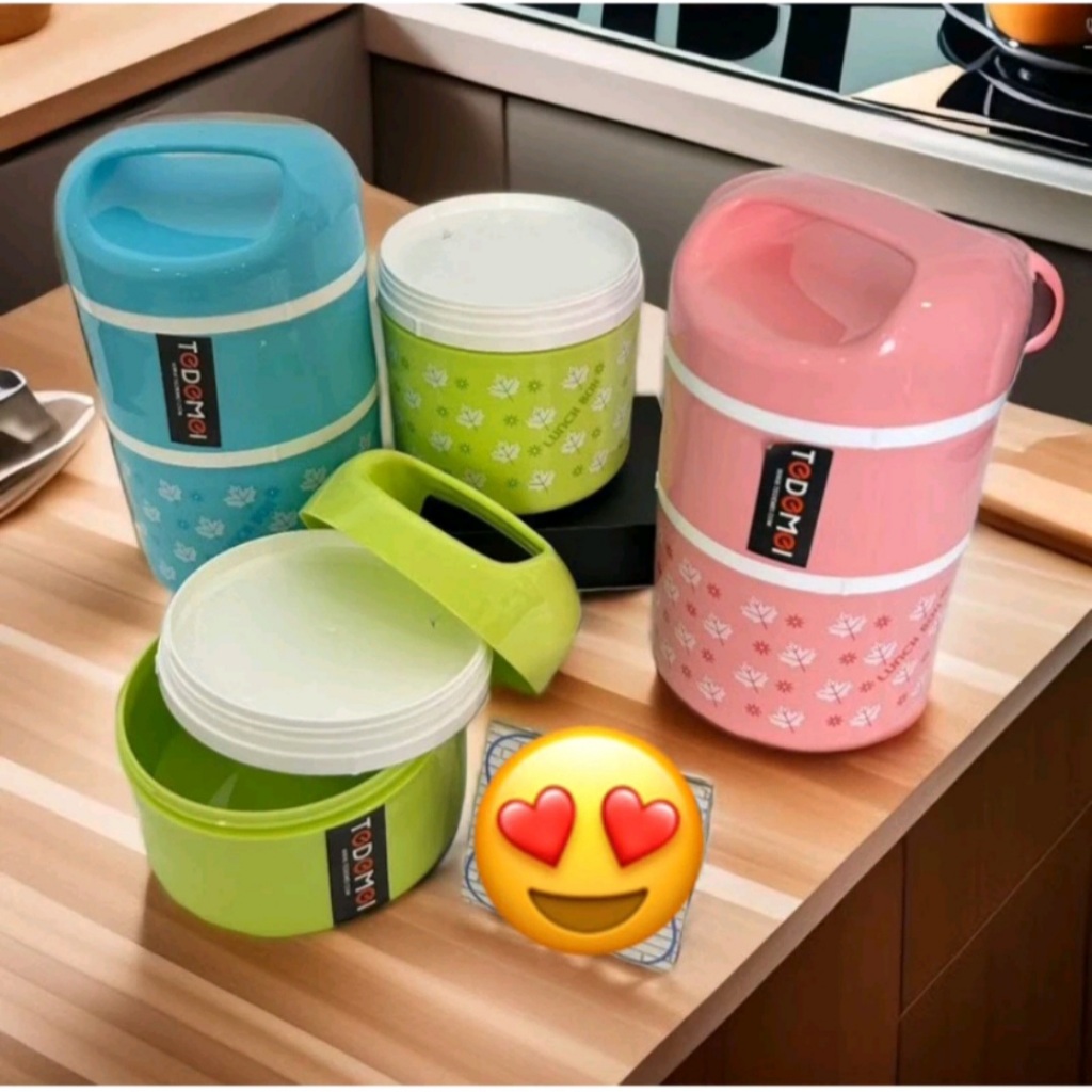 TEDEMEI Rantang Plastik 2 Susun qood quality