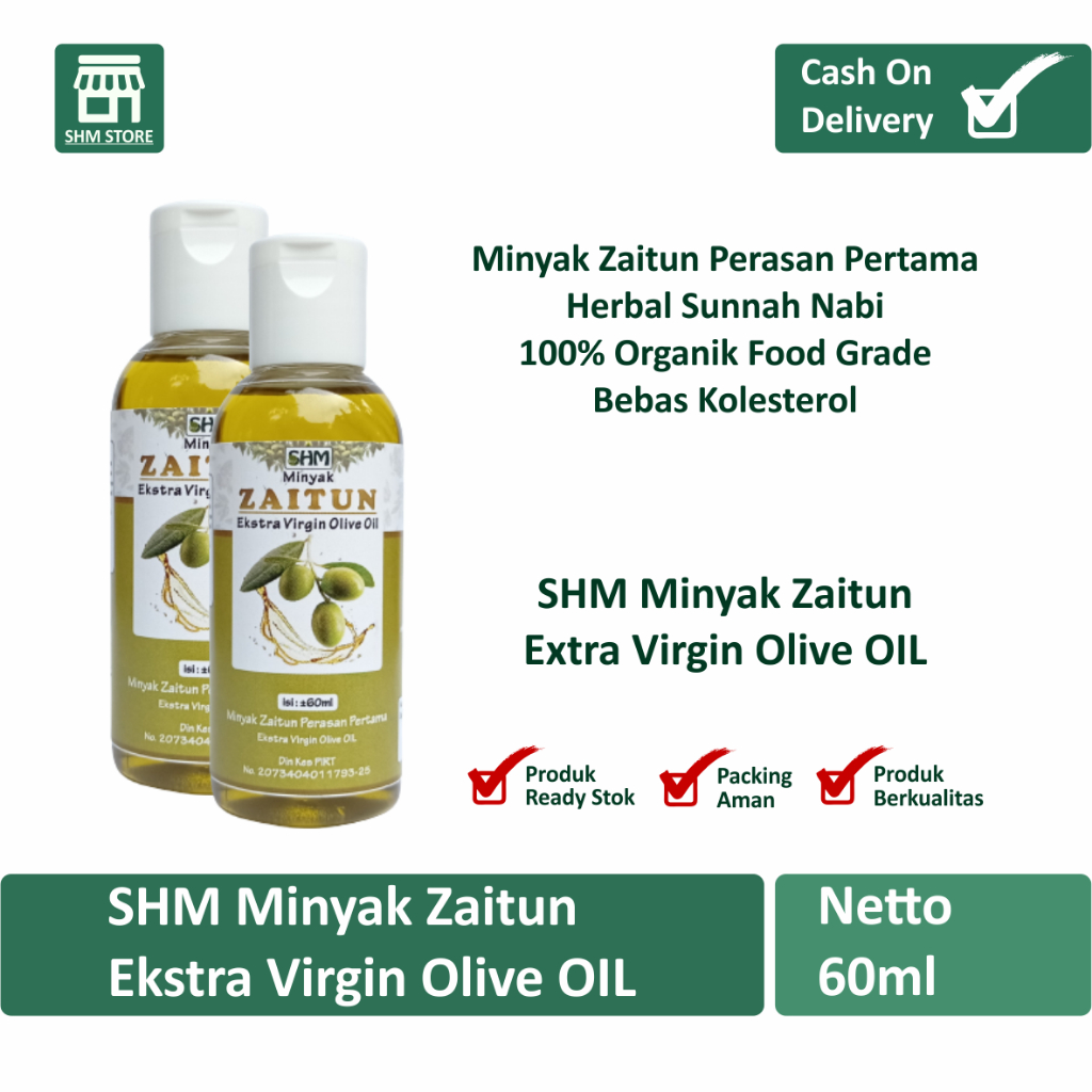 

SHM Minyak Zaitun 60ml / Ekstra Virgin Olive OIL / Perasan Pertama / Asli Murni Organik