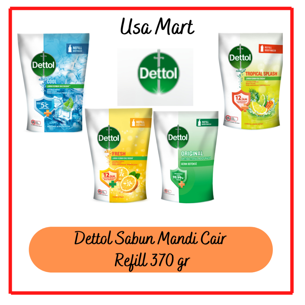 Dettol Body Wash Refil 410ml Sabun Mandi Cair