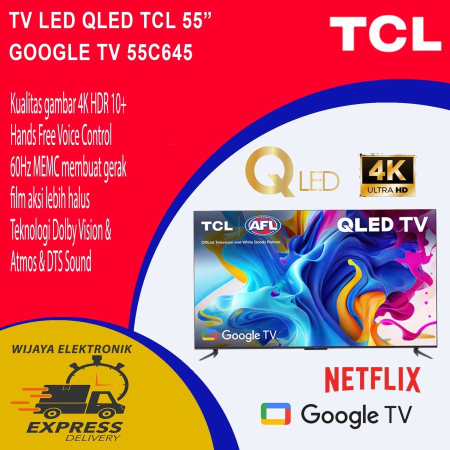 TCL 55C645 TV QLED 55" inc C645 UHD 4K GOOGLE TV 120HZ DLG