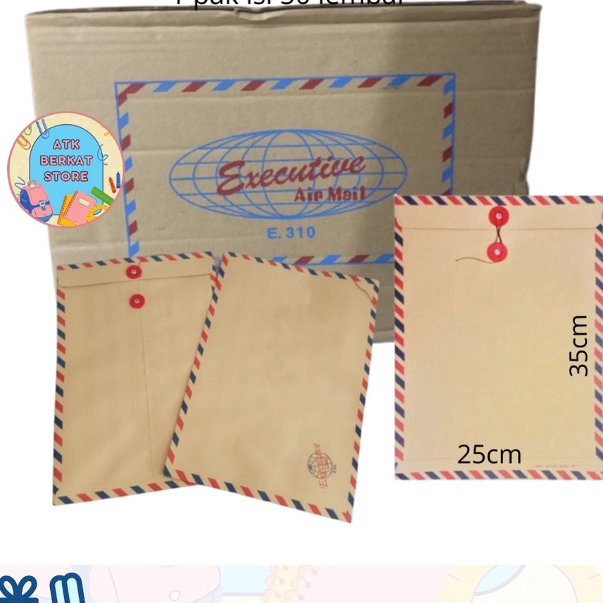 

Seller 5 pcs Amplop coklat Folio F4 31 airmail tali E33