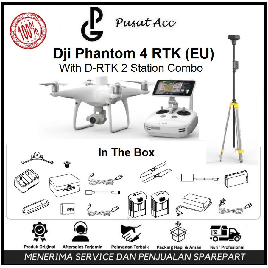 Dji Phantom 4 RTK (EU) With D-RTK 2 Mobile Station Combo - Dji Phantom 4 RTK SE (EU) Mobile Station 