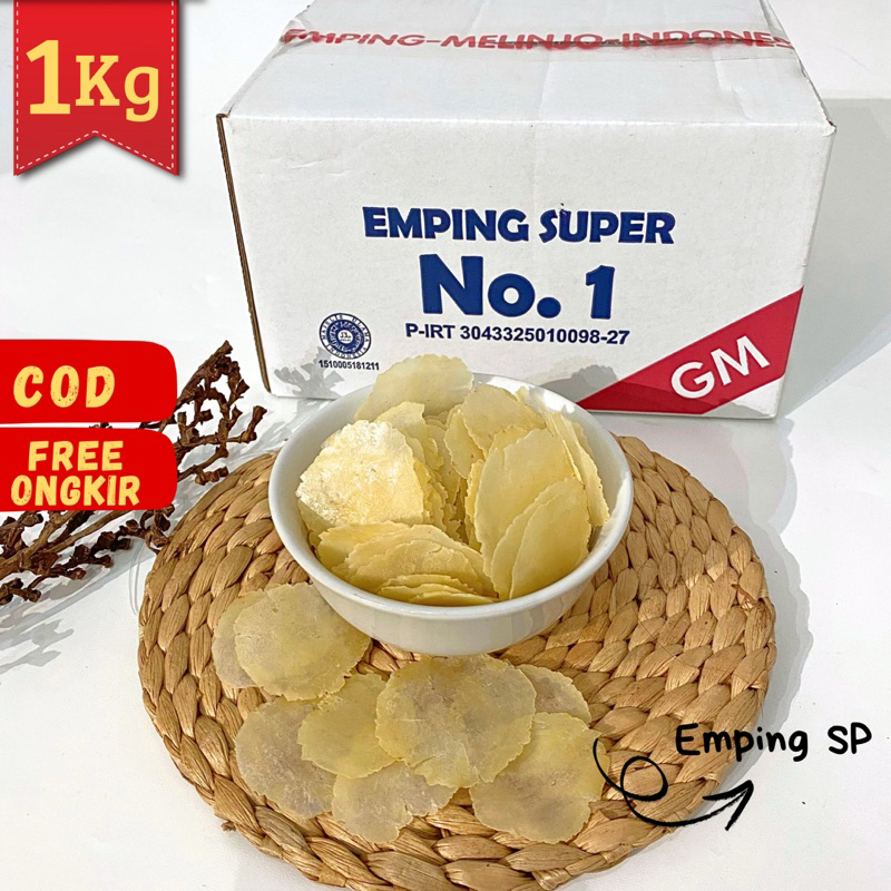 

Emping Melinjo Kering super 1Kg Mentah Emping GM / Emping Super Tipis /High Quality/Kemasan 1 KG/Asli Limpung/Harga emping Murah