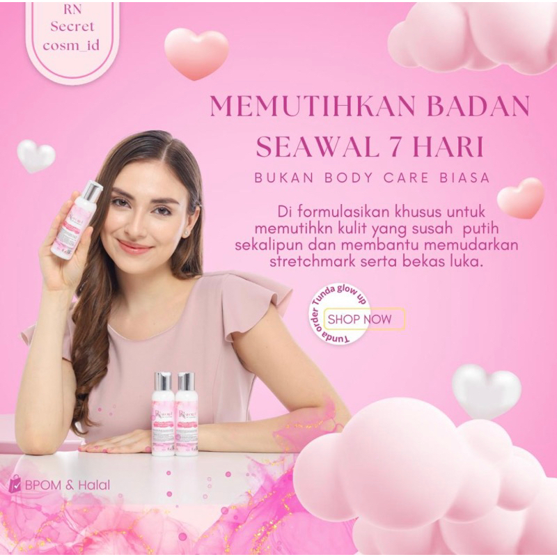 RN.Secret Lotion WHITENING kemasan baru (UNTUK KULIT YANG SUSAH SEKALI PUTIH)