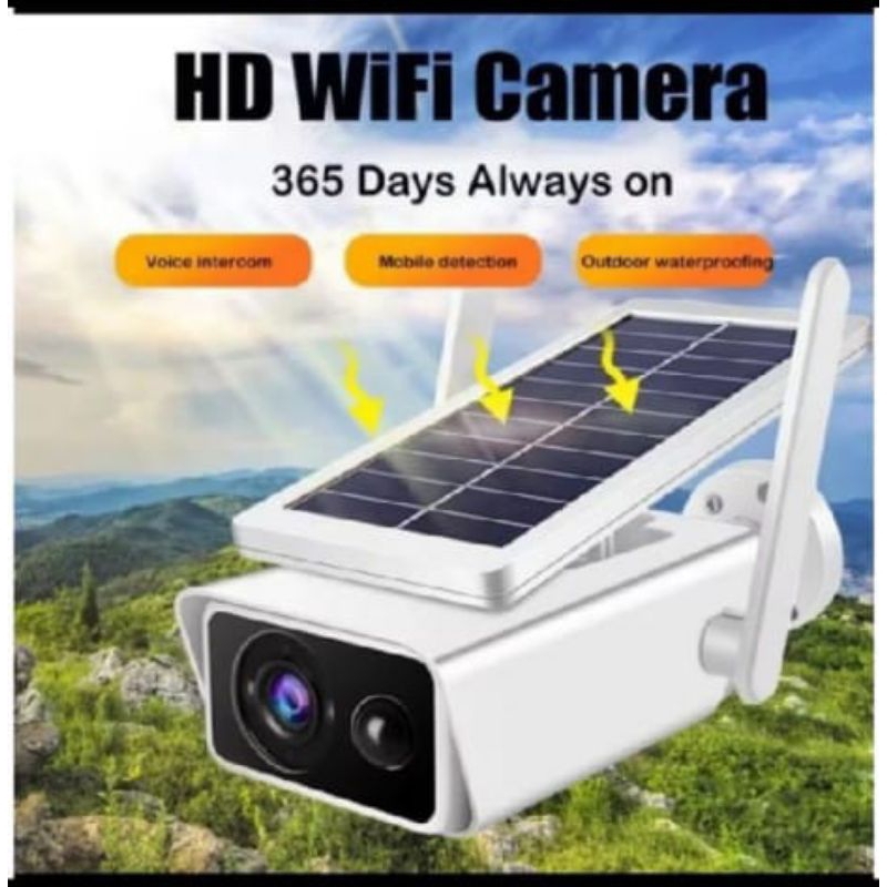 IP Cam Solar Panel Cell CCTV Outdoor Waterproof FHD Baterai Tahan Lama App ICSEE WIFI