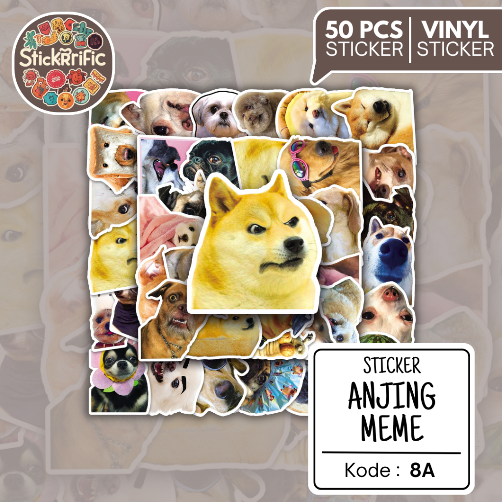 

Sticker Meme Anjing Lucu Isi 50pcs - Stiker Doge & Hewan Kocak Premium untuk Dekorasi Laptop, Buku, dan Barang Pribadi 8A