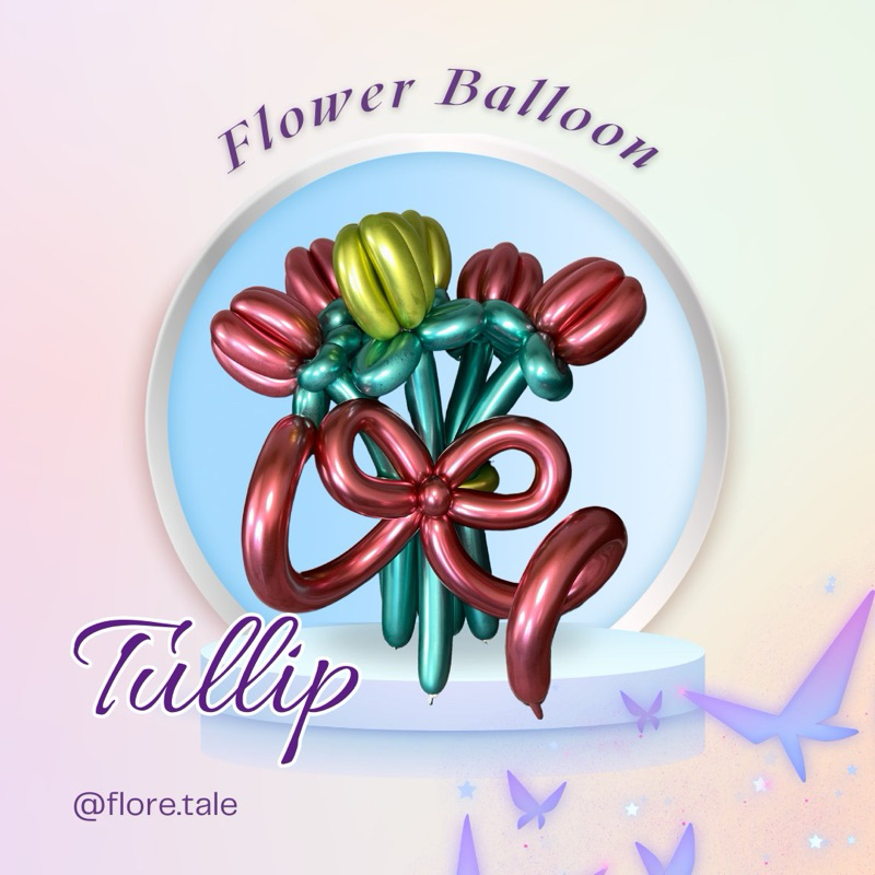 [TULIP] Flower Balloon  Buket Balon // Kado Unik   Hadiah Seminar, Wisuda, Sidang, Ulang Tahun