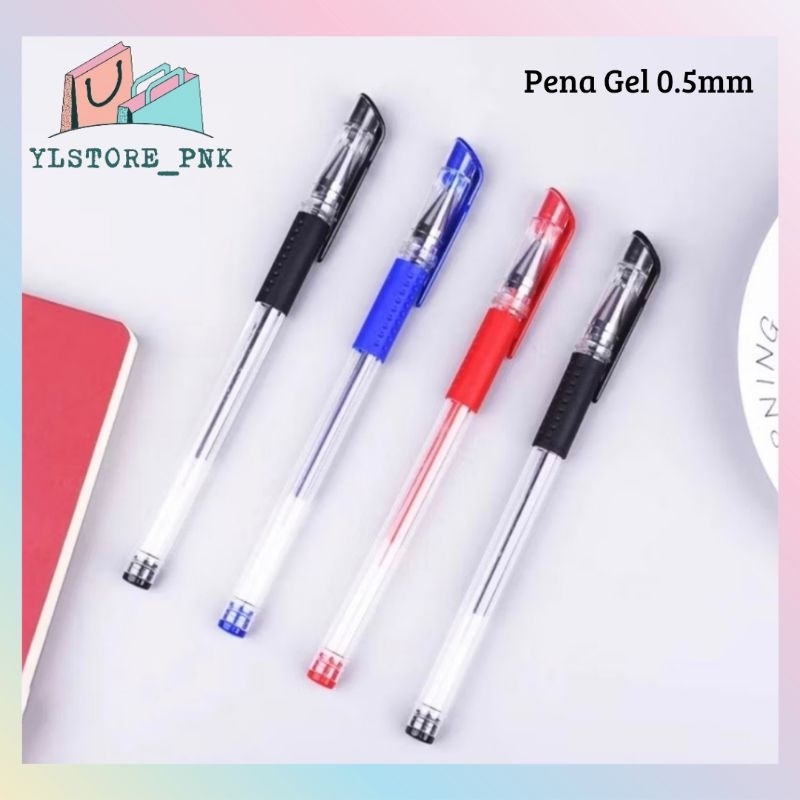 

YLS - Pena Gel 0.5mm Standard / Pen Alat Tulis Sekolah / Pulpen Gel Mini Anak Sekolah Kerja / Pulpen Bolpen Tinta Cair Pena Alat Tulis Kantor Pen Hitam Pen Biru Pen Merah Perlengkapan Sekolah Kuliah / Pen Cair Standard Tahan Lama isi 1pcs Murah Anti Bocor