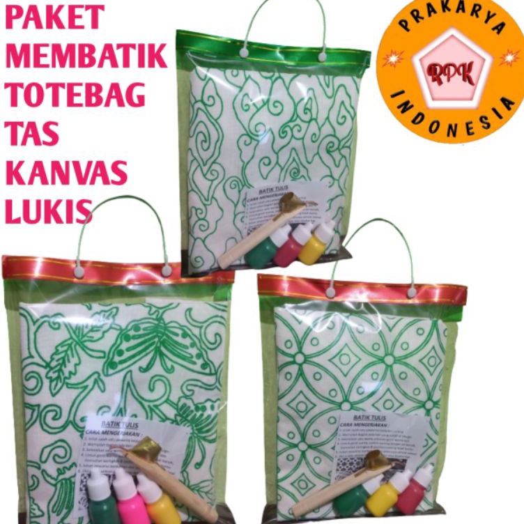 

Serbu Kejutan paket mewarnai tas kanvas totebag motif batik kerajinan tangan